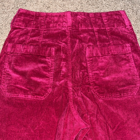 Anthropologie Maeve Colette Cropped Wide Leg Corduroy Pants Grape Purple 30 - Picture 5 of 7